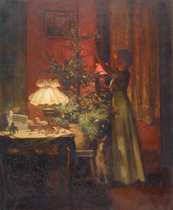 Ragazza che decora l’albero di Natale (1898)  di Rieder Marcel